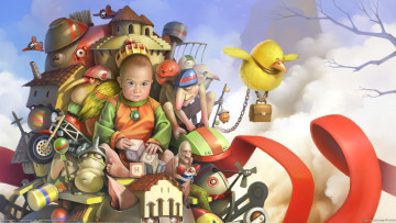 Картинка corrado+vanelli фэнтези люди corrado vanelli мальчик ребёнок игрушки птицы чудики