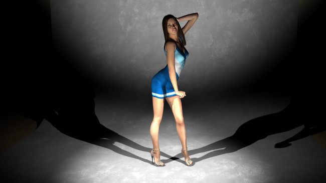 Обои картинки фото 3д графика, people , люди, девушка, взгляд, платье