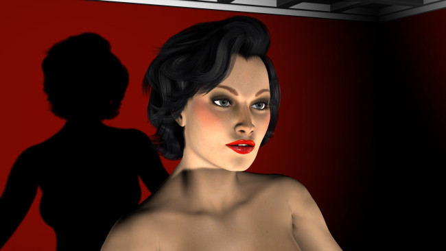 Обои картинки фото 3д графика, portraits , портрет, девушка, лицо, тень