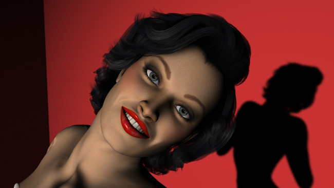 Обои картинки фото 3д графика, portraits , портрет, улыбка, девушка