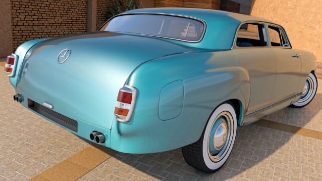 Обои картинки фото автомобили, 3д, 1953, mercedes, benz, 180