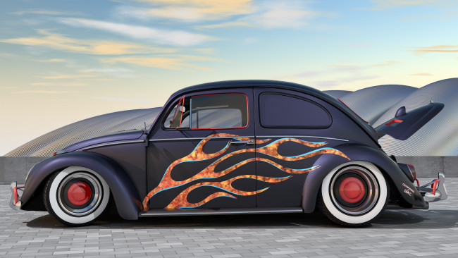 Обои картинки фото автомобили, 3д, 1966, volkswagen, bug