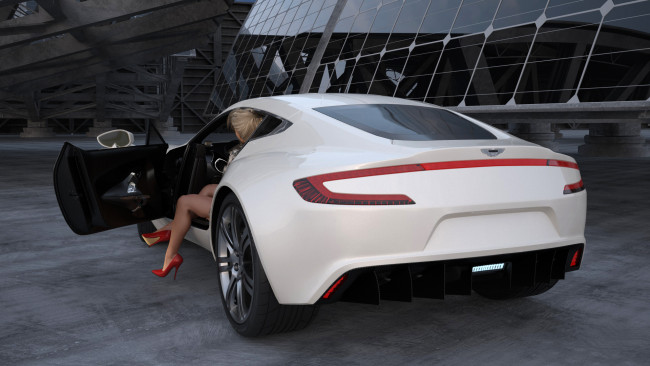 Обои картинки фото автомобили, 3д, scene, 04, aston, martin, c, mod