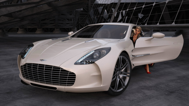 Обои картинки фото автомобили, 3д, scene, 04, aston, martin, c, mod