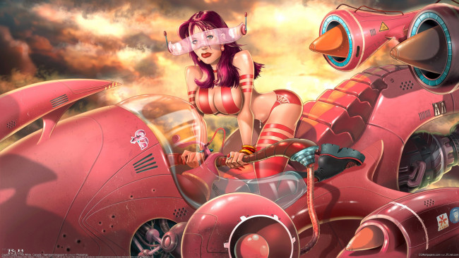 Обои картинки фото rb white, фэнтези, девушки, rb, white, девушка, мотоцикл