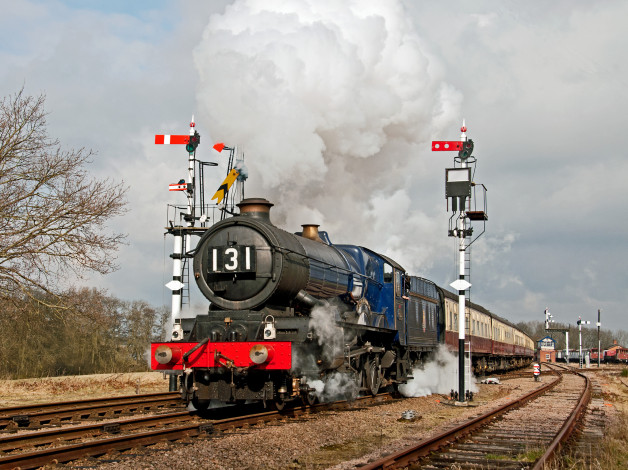 Обои картинки фото техника, паровозы, паровоз, дорога, железная