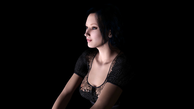 Обои картинки фото 3д графика, люди , people, фон, взгляд, девушка