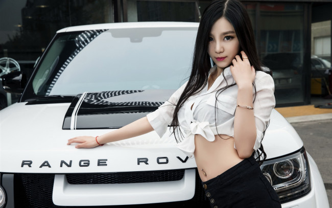 Обои картинки фото автомобили, -авто с девушками, девушка, взгляд, фон, автомобиль, азиатка