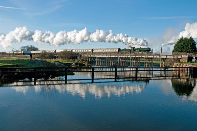 Обои картинки фото техника, паровозы, паровоз, дорога, железная