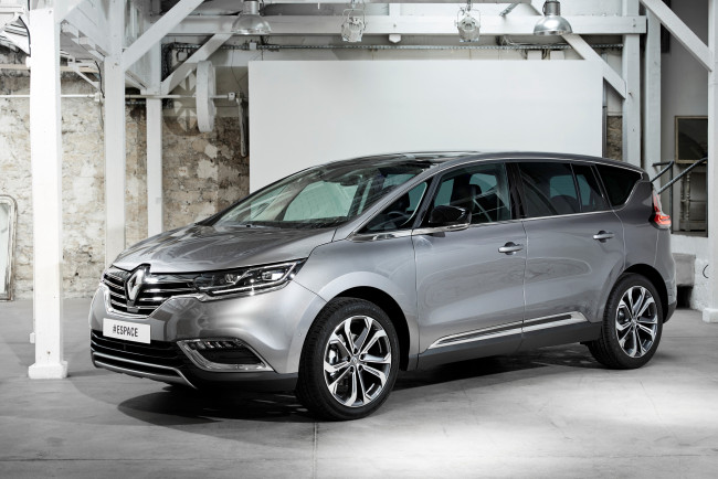 Обои картинки фото автомобили, renault, 2015г, espace, серый