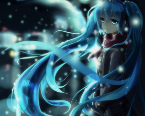 Картинка аниме vocaloid взгляд девочка арт kuroi asahi hatsune miku