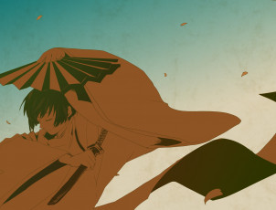 Картинка аниме hetalia +axis+powers арт парень веер меч