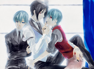 Картинка аниме kuroshitsuji себастьян сиель тёмный дворецкий