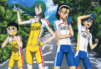 Картинка аниме yowamushi+pedal фон группа парни