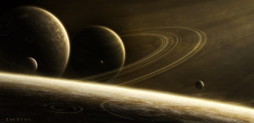 Картинка космос арт планеты звезды вселенная галактика кольца