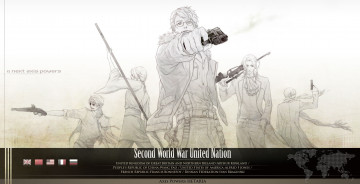 Картинка аниме hetalia +axis+powers axis powers america china england france russia страны парни оружие