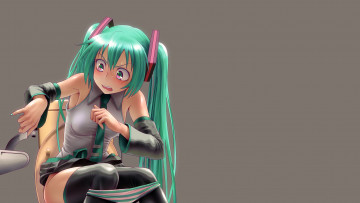 Картинка аниме vocaloid takouji hatsune miku фон девушка
