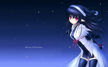 Картинка аниме зима +новый+год +рождество новый год эльф фон na-ga