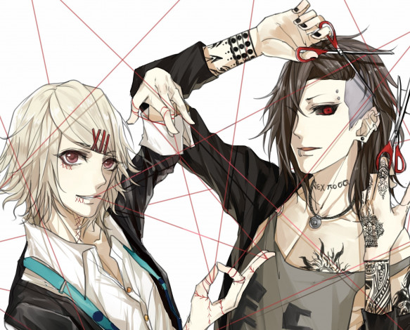 Обои картинки фото аниме, tokyo ghoul, токийский, гуль, арт, ута, джузо