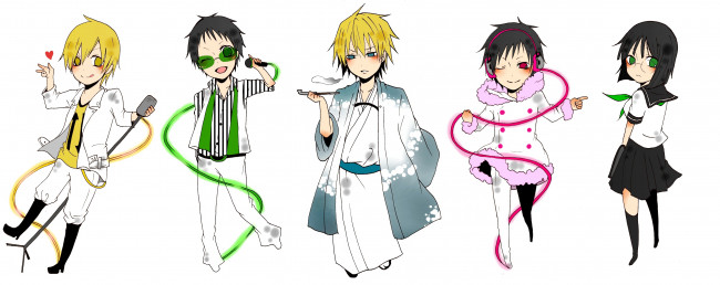 Обои картинки фото аниме, durarara, арт, парни, шизуо, хейваджима, изая, орихара, дюрара