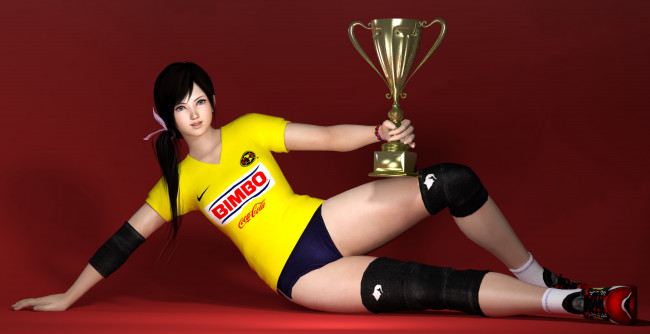 Обои картинки фото 3д графика, люди , people, девушка, кубок, фон, взгляд