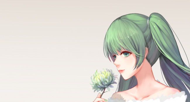 Обои картинки фото аниме, vocaloid, взгляд, девушки, фон