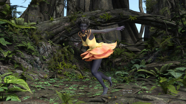 Обои картинки фото 3д графика, люди , people, фон, взгляд, девушка, лес