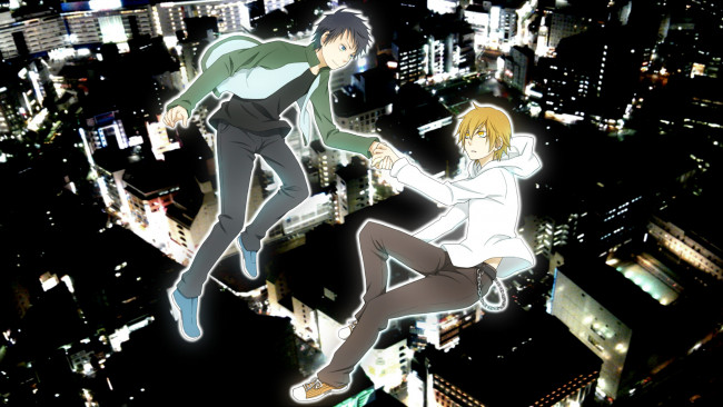 Обои картинки фото аниме, durarara, кида, город, микадо