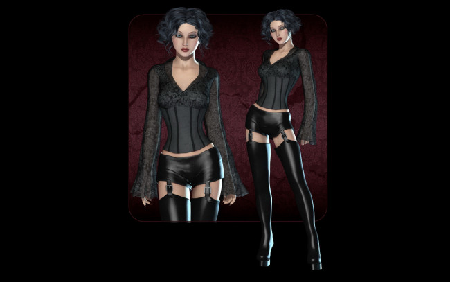 Обои картинки фото 3д графика, люди , people, взгляд, латекс, фон, девушка