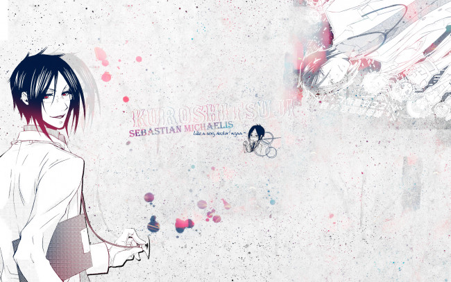 Обои картинки фото аниме, kuroshitsuji, тёмный, дворецкий, себастьян