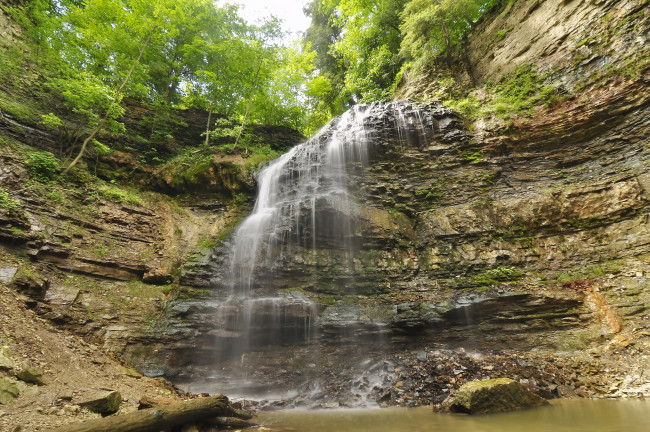 Обои картинки фото природа, водопады, лес, водопад, река