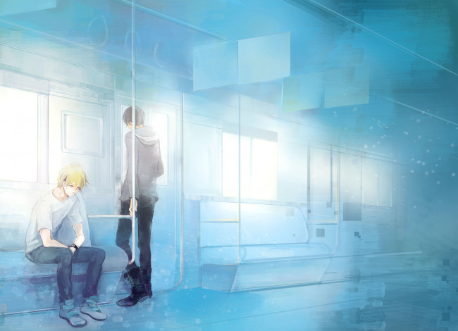 Обои картинки фото аниме, durarara, парни, изая, орихара, шизуо, хейваджима