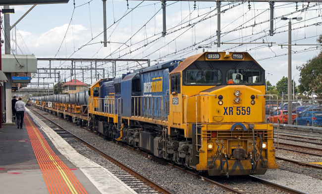 Обои картинки фото техника, поезда, состав, локомотив, рельсы