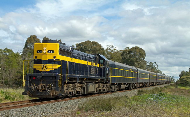 Обои картинки фото техника, поезда, состав, локомотив, рельсы