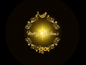 Картинка праздничные 3д+графика+ новый+год птичка фон цветы