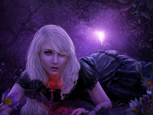 обоя фэнтези, феи, девушка, фон, взгляд