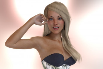 Картинка 3д+графика люди+ people взгляд фон девушка