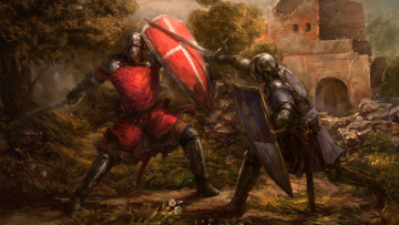 Картинка фэнтези люди щит меч рыцари