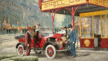 Картинка рисованное живопись bob kramer the shell station