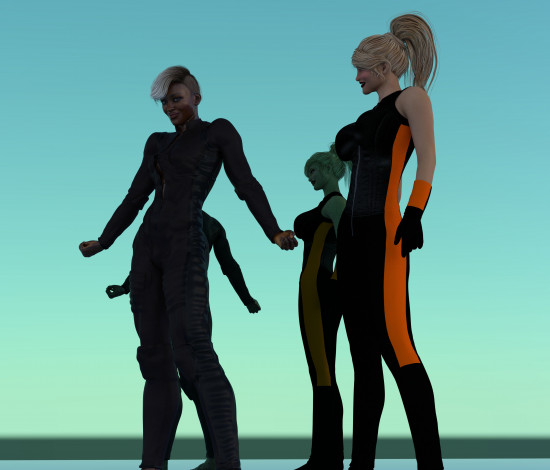 Обои картинки фото 3д графика, люди , people, взгляд, девушки, фон