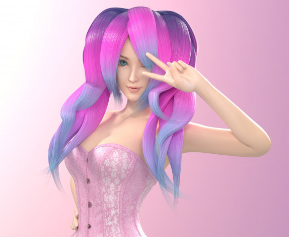 Обои картинки фото 3д графика, люди , people, девушка, взгляд, фон