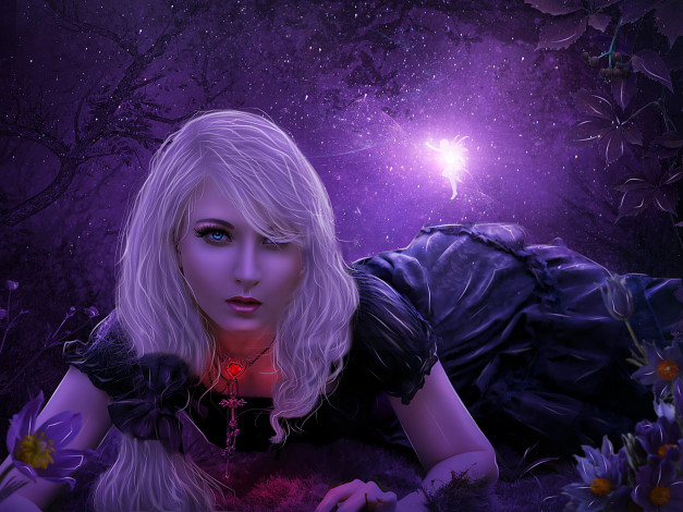 Обои картинки фото фэнтези, феи, девушка, фон, взгляд