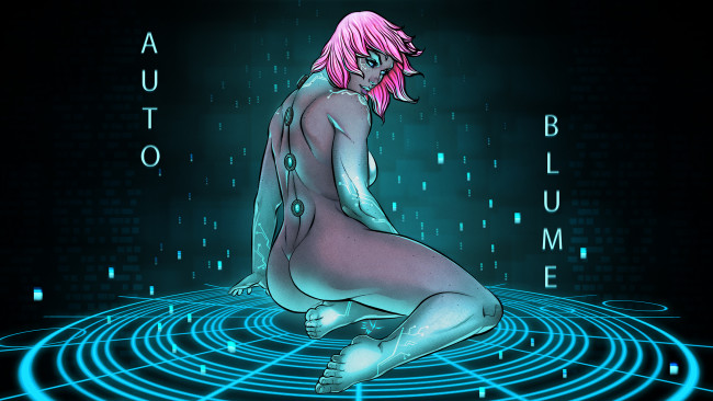 Обои картинки фото рисованное, комиксы, фон, робот, девушка