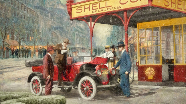 Обои картинки фото рисованное, живопись, bob, kramer, the, shell, station