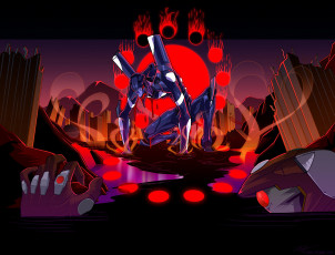 Картинка аниме evangelion робот eva меха