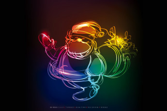 Картинка календари праздники +салюты санта клаус фрактал фон