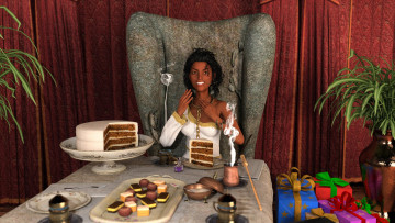 Картинка 3д+графика люди+ people девушка фон взгляд