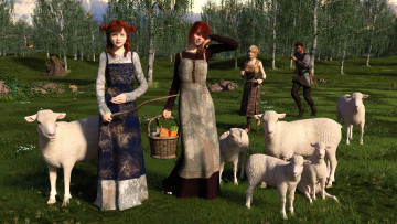 Картинка 3д+графика люди+ people девушки фон взгляд