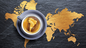 Картинка еда кофе +кофейные+зёрна карта пенка чашка