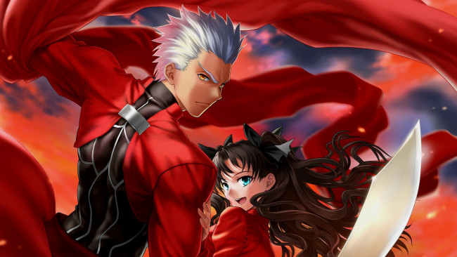 Обои картинки фото аниме, fate, stay night,  grand order,  apocrypha, рин, арчер